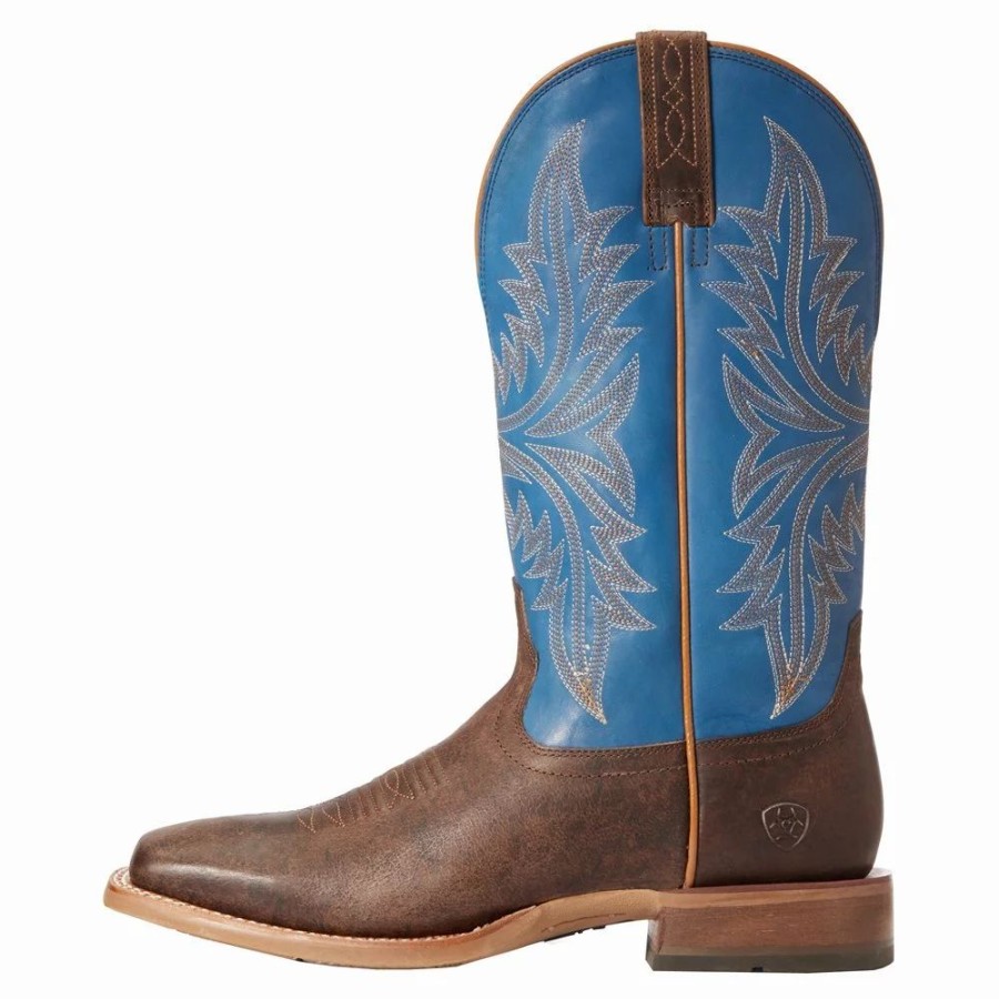 Men * | Men'S Ariat Cowhand Texas Dust 13In. Raindrop Blue Top Square Toe Boot