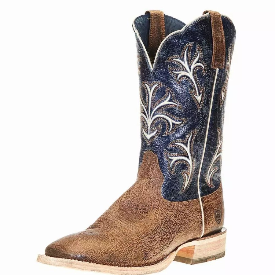 Men * | Ariat Men'S Cowboss King Brown 11In. Grotto Blue Square Toe Boot