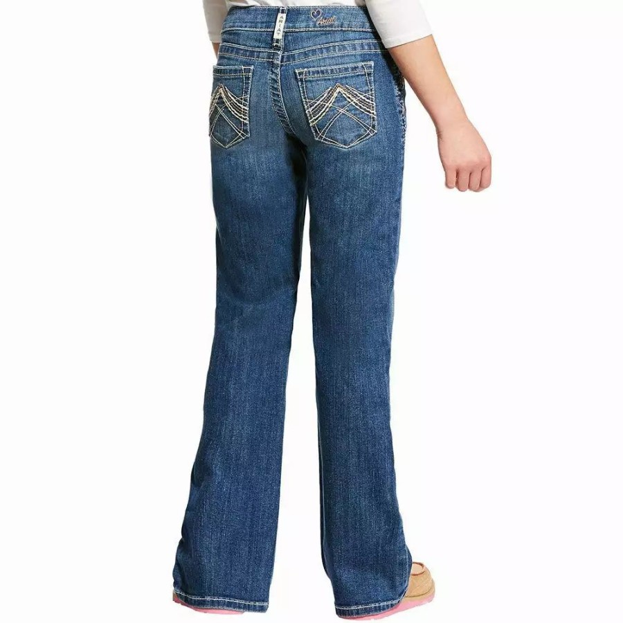 Kids * | Ariat Girls Real Bootcut Whipstitch Jeans