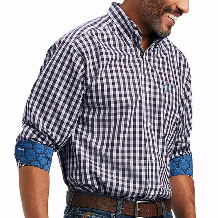 Men * | Ariat Men'S Wrinkle Free Donny Fitted Shirt