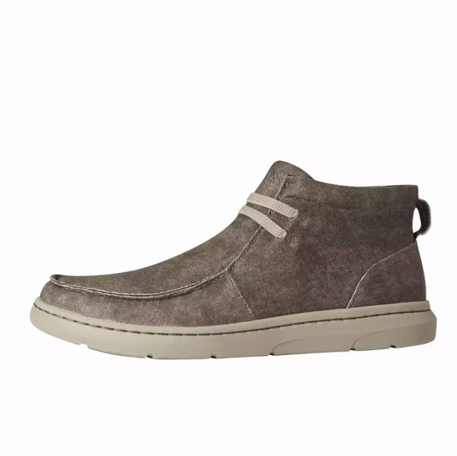 Kids * | Ariat Men'S Ariat Hilo Mid Stretch Charcoal Canvas Shoe