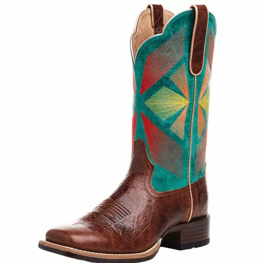 Women * | Ariat Women'S Oak Grove Gingersnap/ Jaded 11 In Top Boot