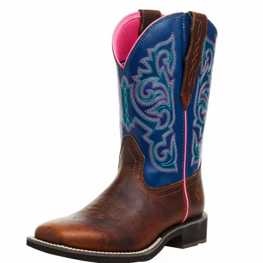 Women * | Ariat Women'S Delilah Stretchfit Dark Cottage/ Ole Blue 10 In Top Boot