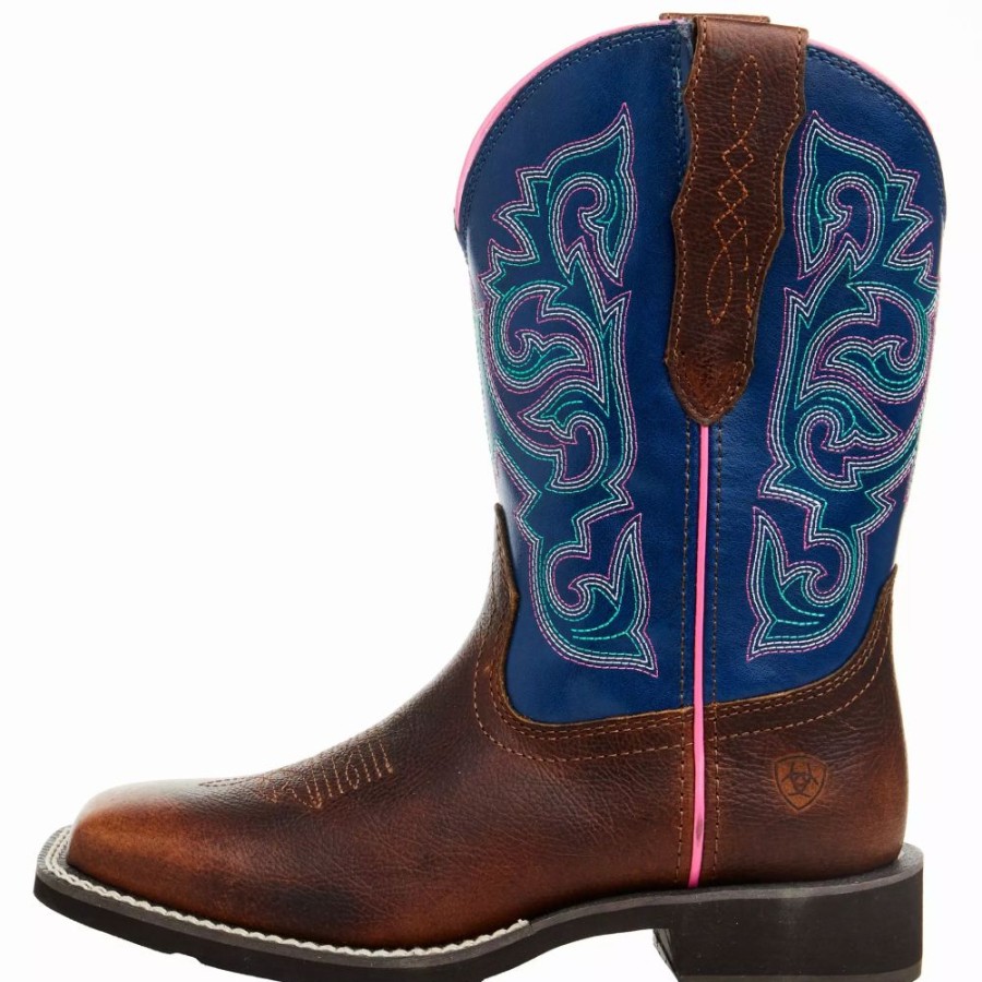 Women * | Ariat Women'S Delilah Stretchfit Dark Cottage/ Ole Blue 10 In Top Boot