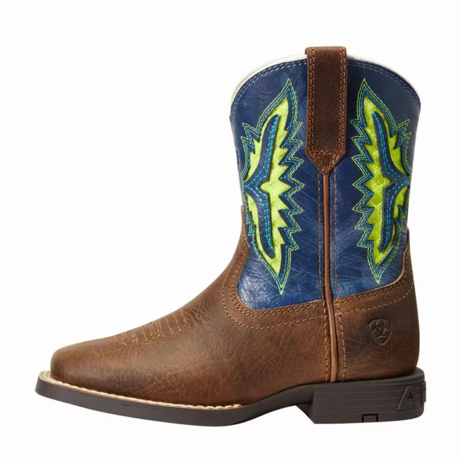 Kids * | Ariat Children'S Koel Venttek Rust And Daring Indigo Cowboy Boot