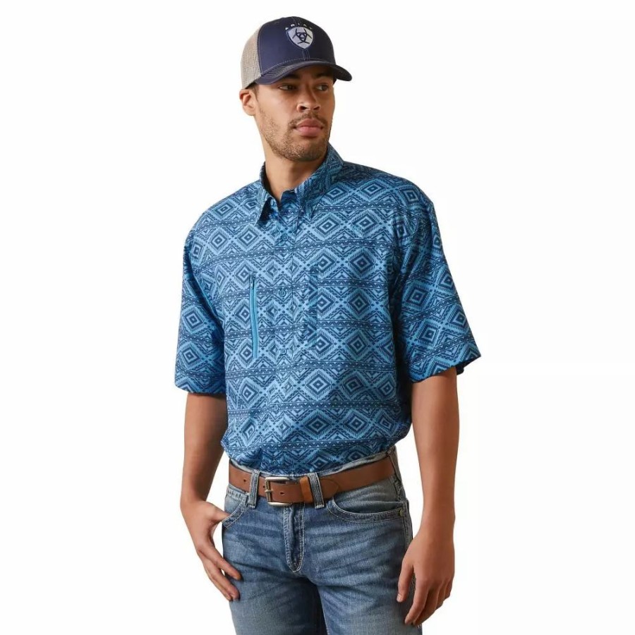 Men * | Ariat Mens Venttek Classic Rainwater Fit Short Sleeve Shirt