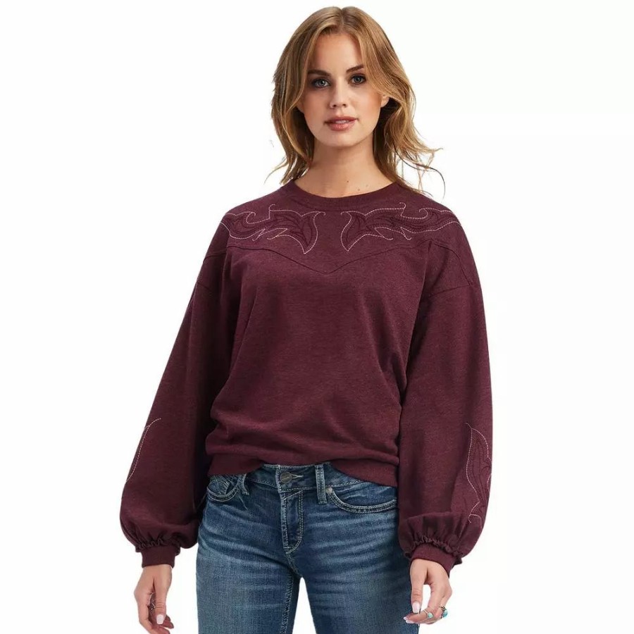 Women * | Ariat Women'S Stitched Crew Sweatshirt