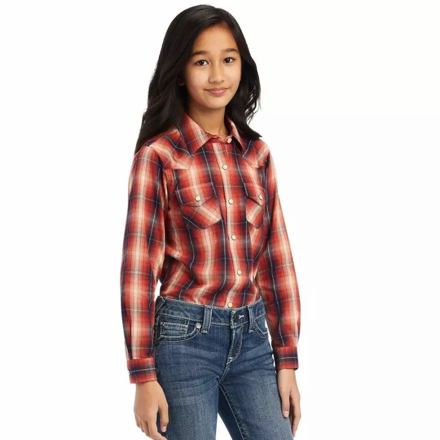 Kids * | Ariat Girl'S Real Citrus Grove Shirt