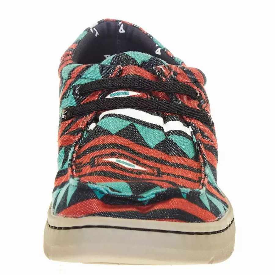 Men * | Ariat Men'S Ariat Hilo Stretch Red Turquoise Aztec Canvas Shoe