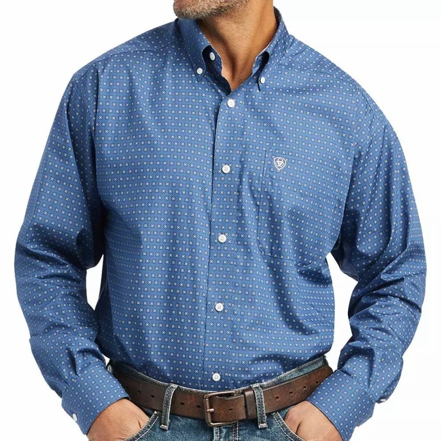 Men * | Ariat Men'S Wrinkle Free Eaden Classic Fit Shirt