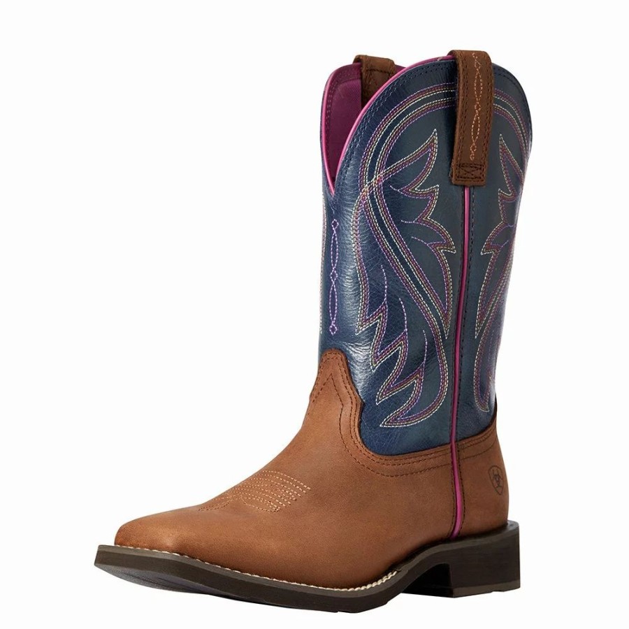 Women * | Ariat Womens Light Toffee/Navy Top Boot