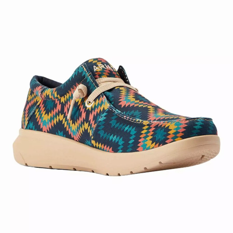 Men * | Ariat Mens Hilo Stretch Blue Aztec Casual Shoe