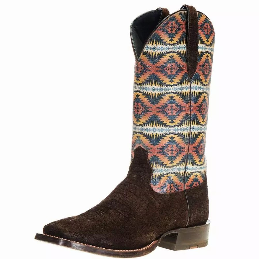 Men * | Ariat Men'S Ariat Pendleton Dark Coffee 13In. Night Dance Top Square Toe Boot