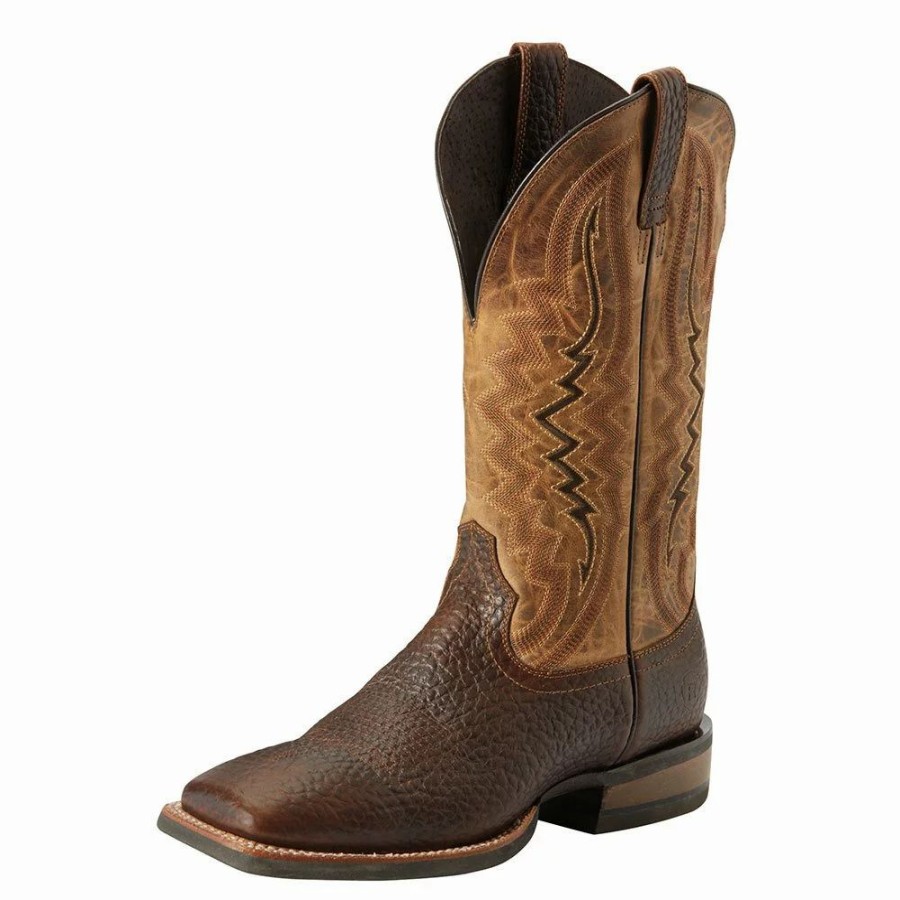 Men * | Ariat Men'S Relentless Short Round Straight Whiskey 13In. Dusted Wheat Top Square Toe Cowboys Boots