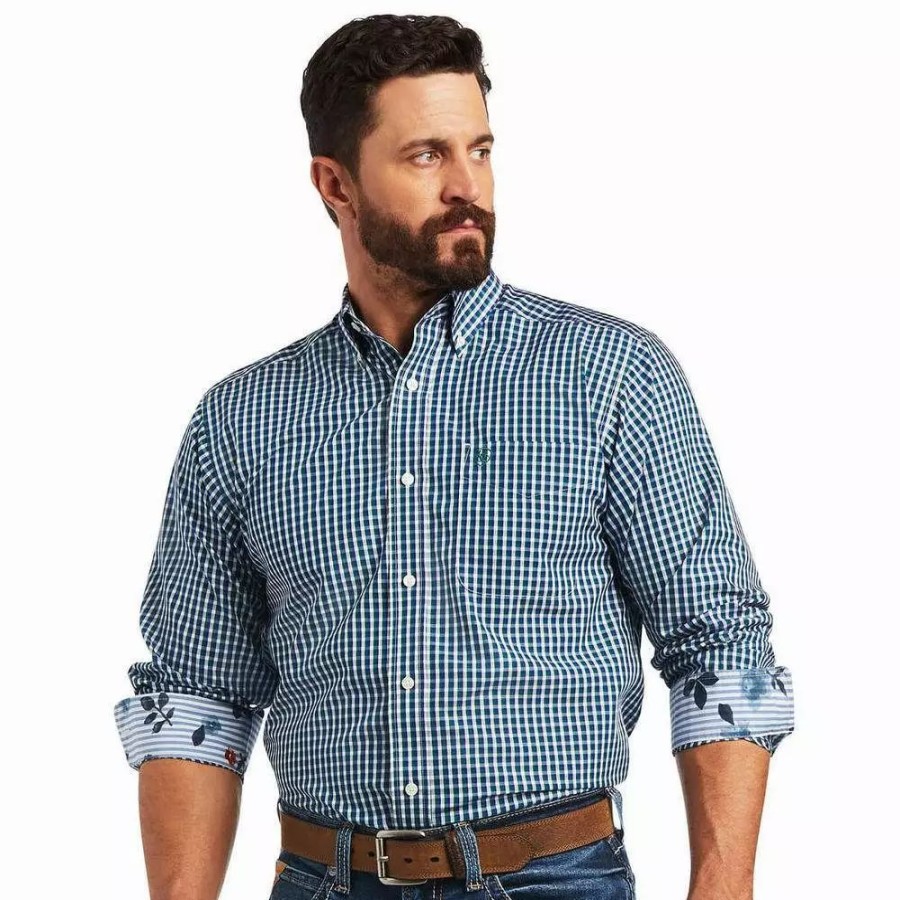 Men * | Ariat Men'S Wrinkle Free Seamus Fitted Shirt