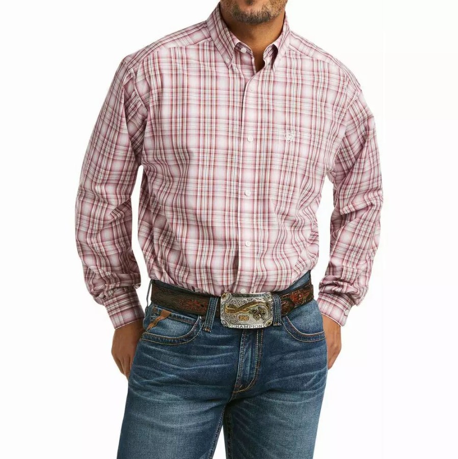 Men * | Ariat Men'S Olinda Brown Plaid Shirt