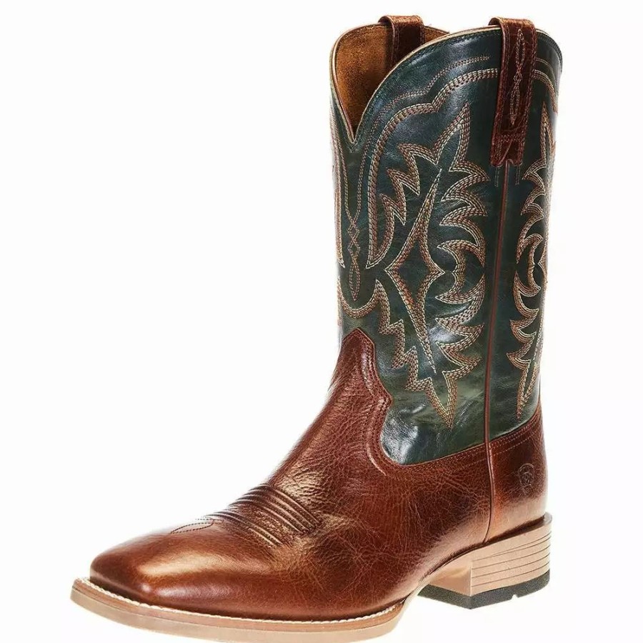 Men * | Ariat Men'S Ariat Ryden Ultra Gingersnap 11In.Tack Green Top Square Toe Boot