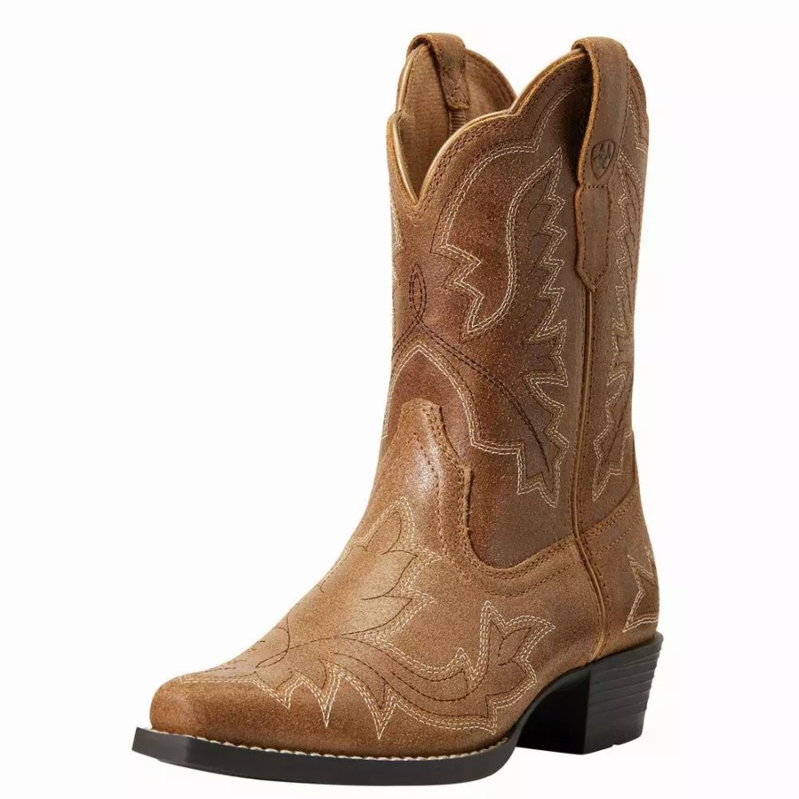 Kids * | Kids Ariat Round Up Xoey Snip Toe Boot