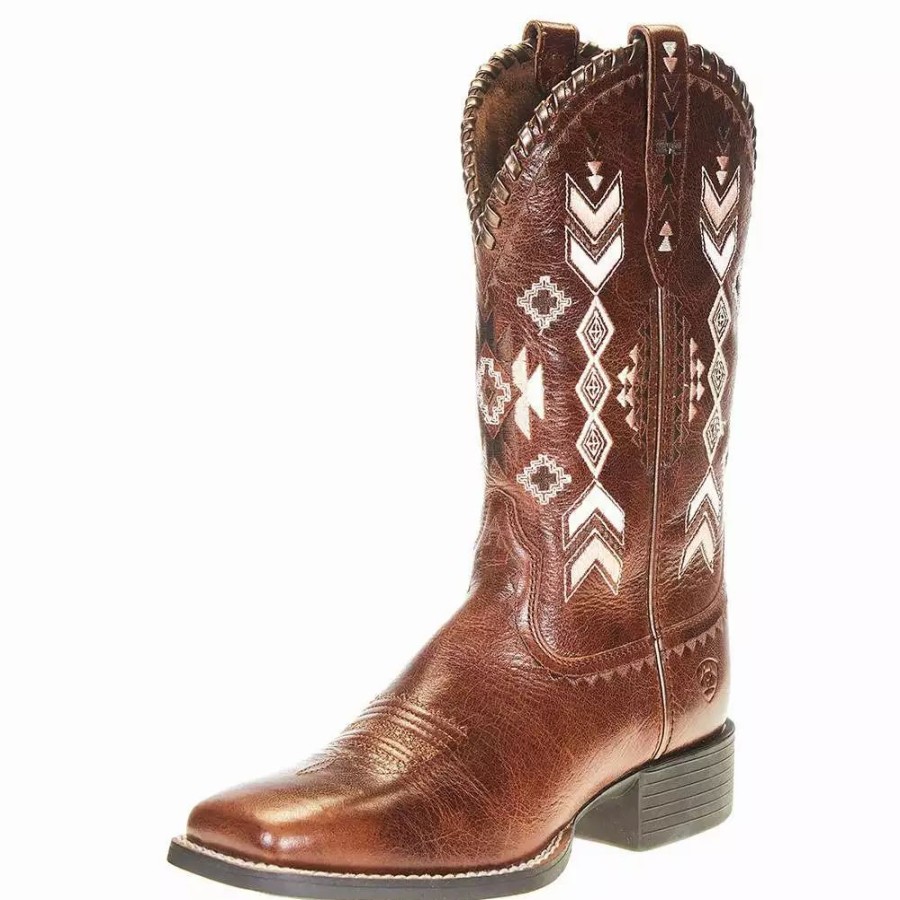 Women * | Ariat Women'S Round Up Skyler Canyon Tan 11In. Tan Top Cowgirl Boot