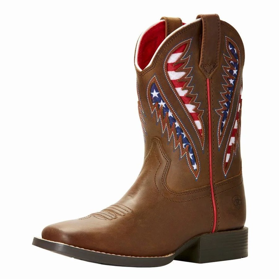 Kids * | Ariat Kids Quickdraw Ventek Patriotic Cowboy Boot