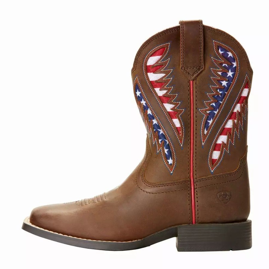 Kids * | Ariat Kids Quickdraw Ventek Patriotic Cowboy Boot