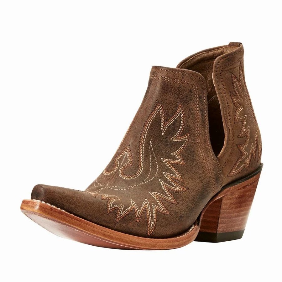 Women * | Ariat Women'S Airat Weathered Brown Dixon Short Booties