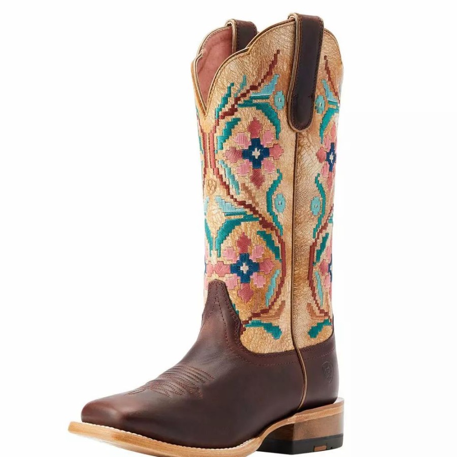 Women * | Ariat Women'S Frontier Daniella Tan 13 In Sanded White Cowgirl Boot