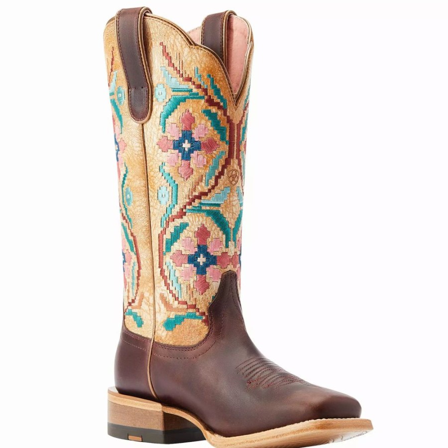 Women * | Ariat Women'S Frontier Daniella Tan 13 In Sanded White Cowgirl Boot