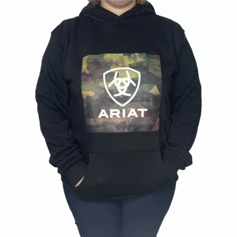 Kids * | Ariat Boy'S Protect And Serve Camo Hoodie