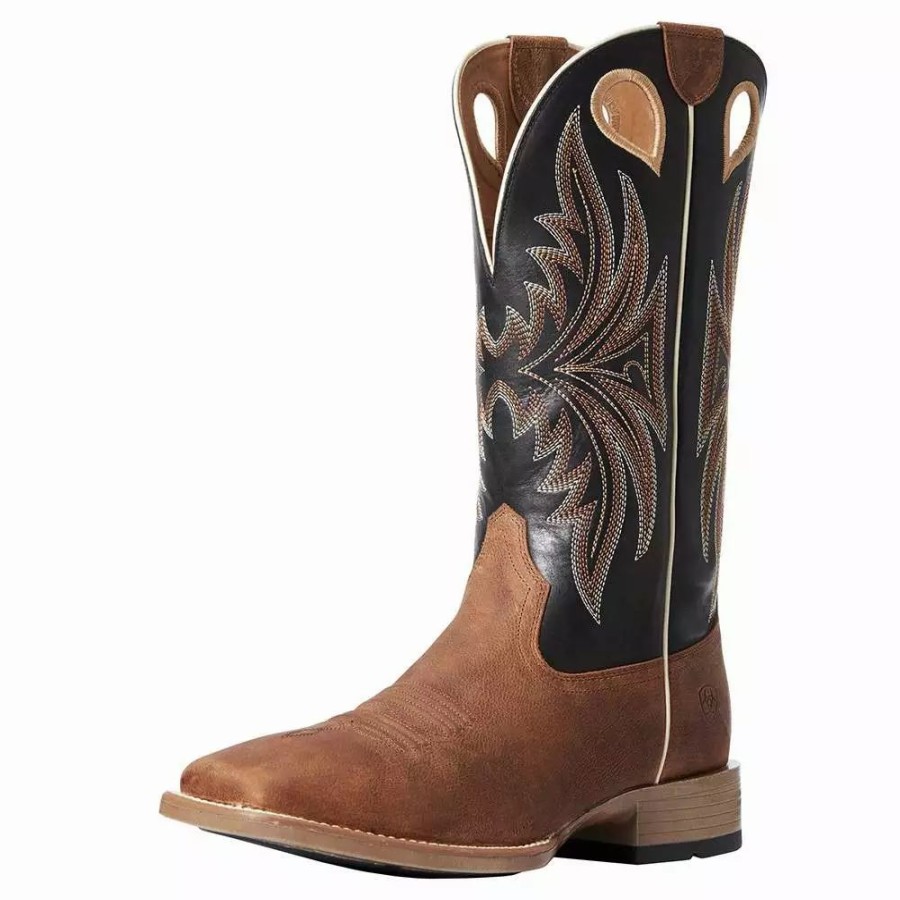 Men * | Ariat Men`S Ariat Granger Ultra Trail Tan 13` Sharp Black Top Square Toe Boot