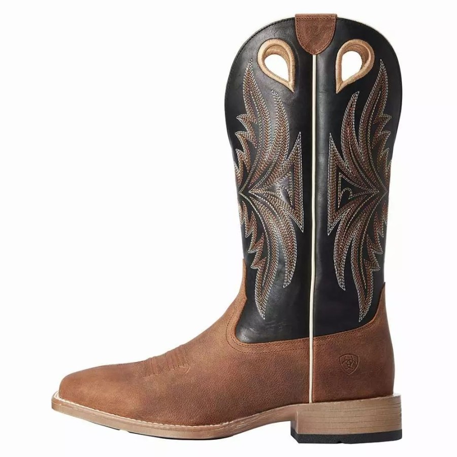 Men * | Ariat Men`S Ariat Granger Ultra Trail Tan 13` Sharp Black Top Square Toe Boot