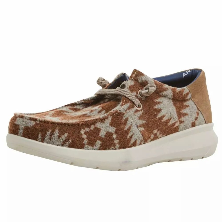 Men * | Ariat Men'S Hilo Stretch Lace Tan Aztec Wooly Tan Casual Shoe