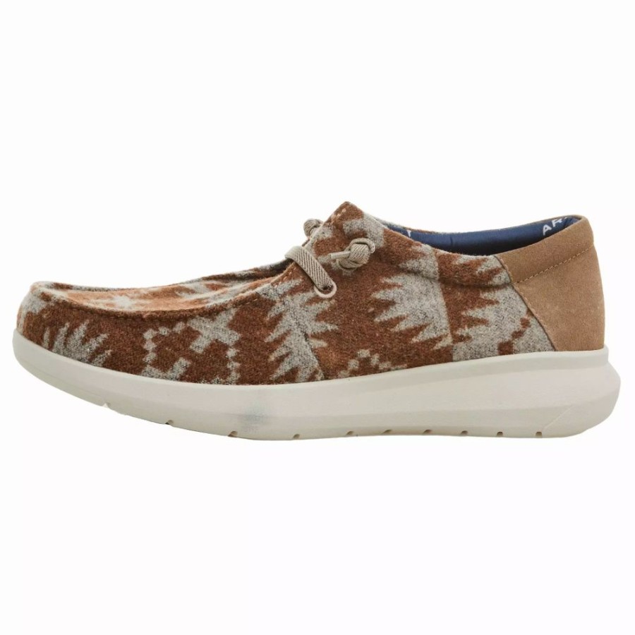 Men * | Ariat Men'S Hilo Stretch Lace Tan Aztec Wooly Tan Casual Shoe