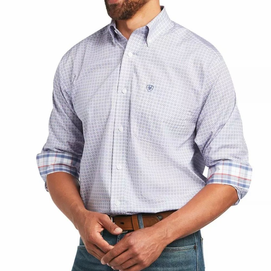 Men * | Ariat Men'S Wrinkle Free Novel Classic Fit Shirt