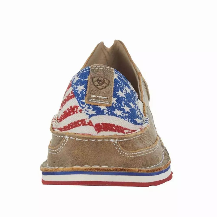 Women * | Ariat Womens Crusier Brown Bomber Distressed Flag