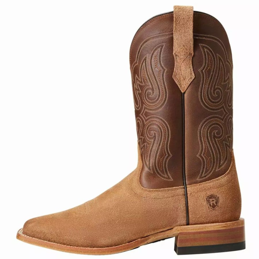 Men * | Ariat Men`S Relentless Sic`Em Frontier Brown Roughout Cowboy Boots