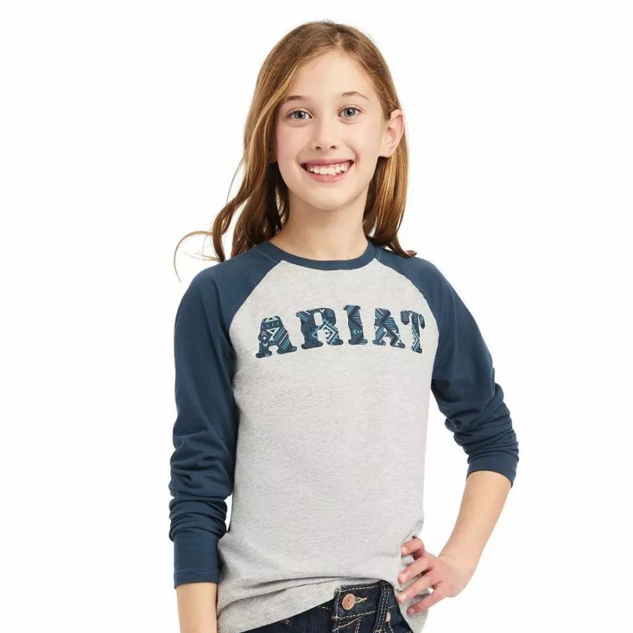 Kids * | Ariat Girl'S Real Zuma Baseball Shirt