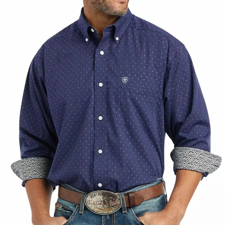 Men * | Ariat Men'S Wrinkle Free Izik Classic Fit Shirt