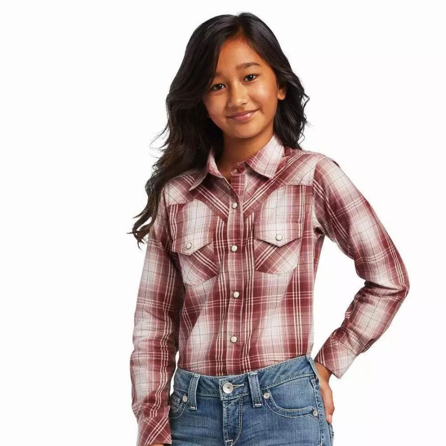 Kids * | Ariat Girl'S R.E.A.L. Plaid Shirt