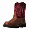 Women * | Ariat Women Ariat Brown/Burgundy 8` Fatbaby Western Boot