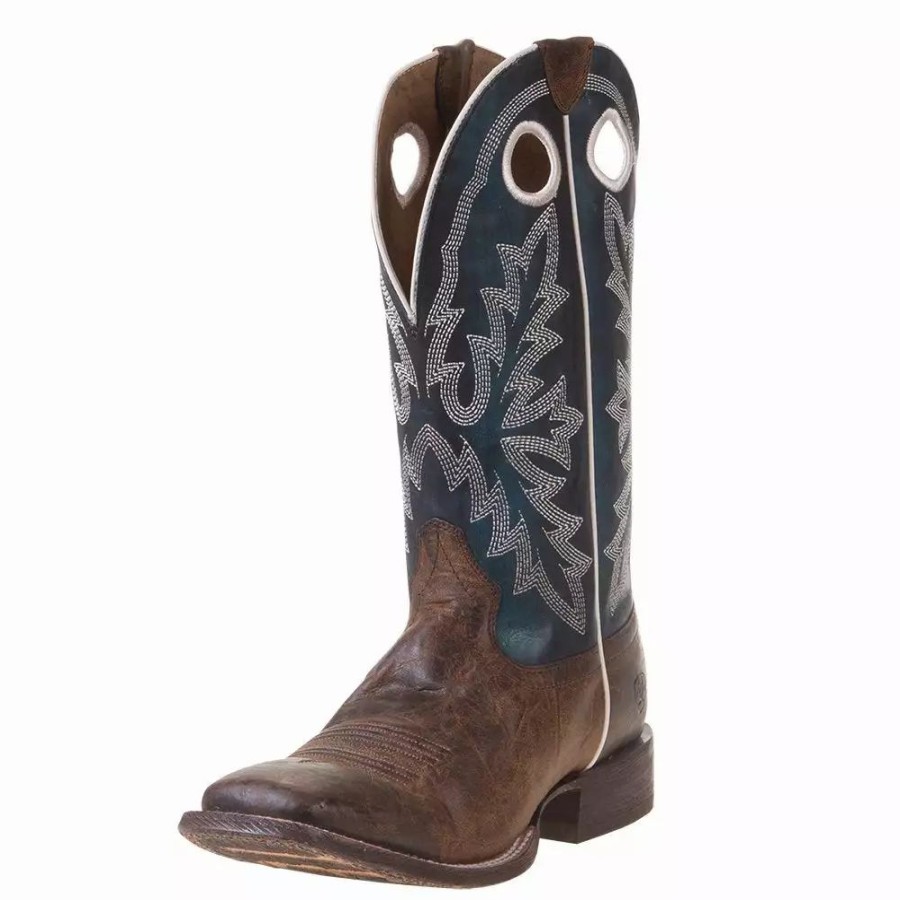 Men * | Ariat Men'S Circuit Champ Woodsmoke 13In. Deep Azul Top Square Toe Cowboy Boots