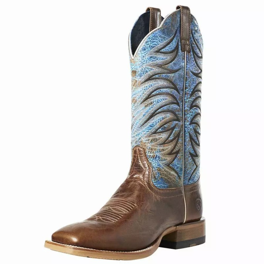 Men * | Ariat Men'S Ariat Firecatcher Well Brown 13In. Blue Lake Top Square Toe Boots