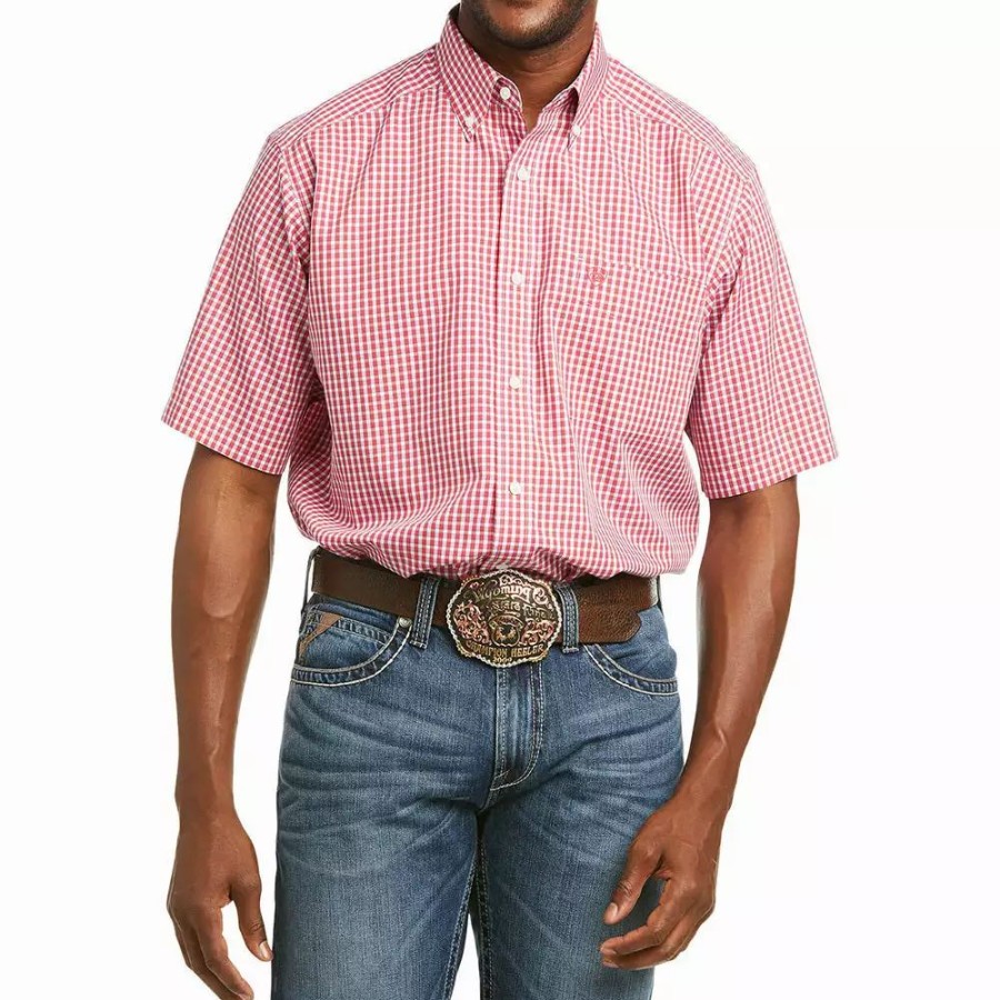 Men * | Men'S Ariat Wrinkle Free Geranium Plaid Soren Shirt