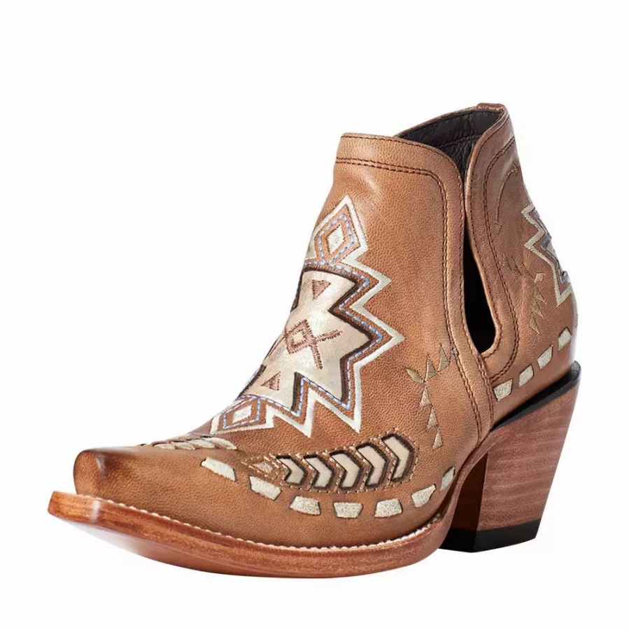 Women * | Ariat Women`S Aztec Aged Tan Dixon Bootie