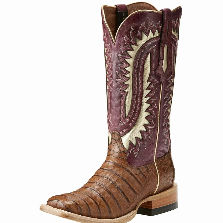 Women * | Men'S Ariat Silverado Caiman Carmel Belly Blush Cowboy Boots