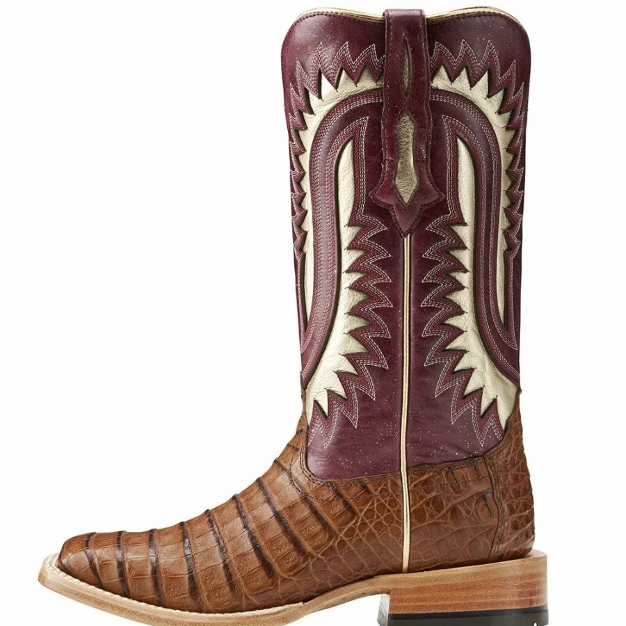 Women * | Men'S Ariat Silverado Caiman Carmel Belly Blush Cowboy Boots