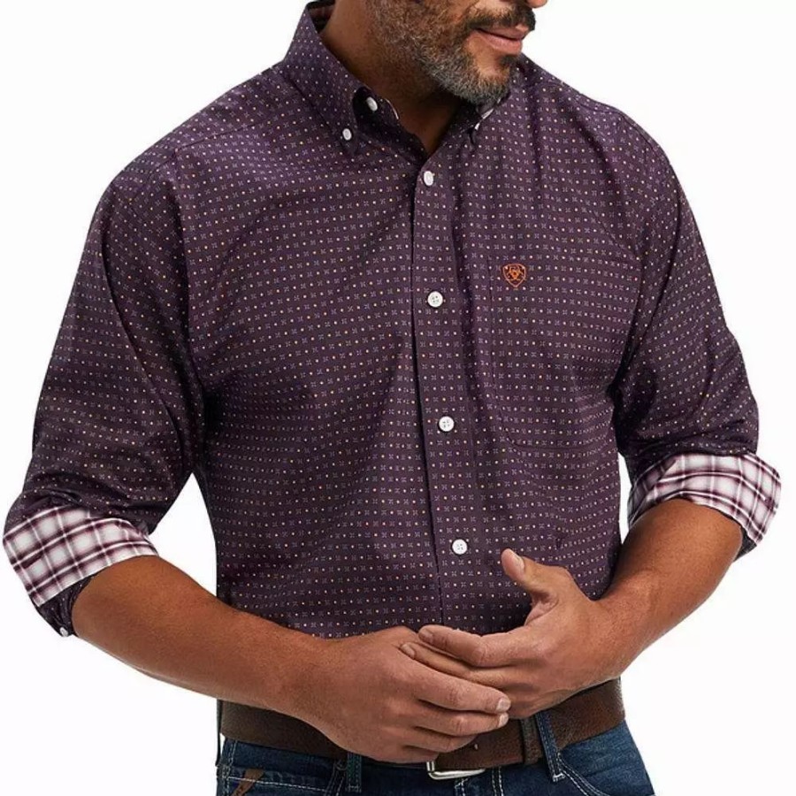 Men * | Ariat Men'S Wrinkle Free Dylen Fitted Shirt