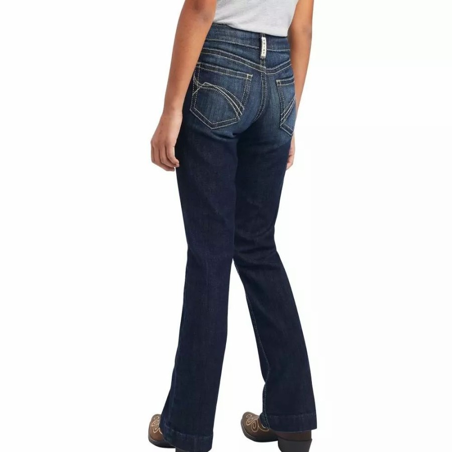 Kids * | Ariat Girl'S Real Estella Wide Leg Jean