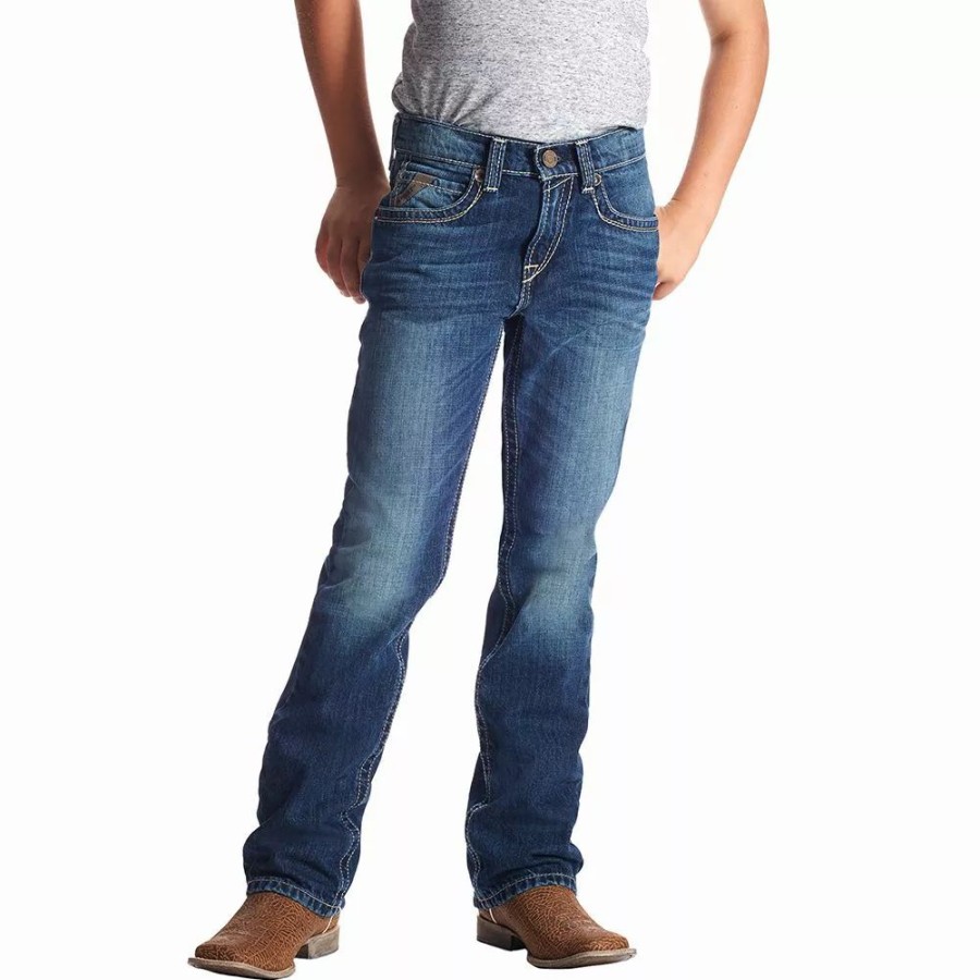 Kids * | Ariat Boy'S B5 Boundary Med Wash Jeans