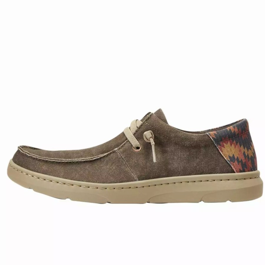 Men * | Ariat Men`S Hilo Stretch Lace Dark Tan/ Rust Aztec Print Casual Shoe